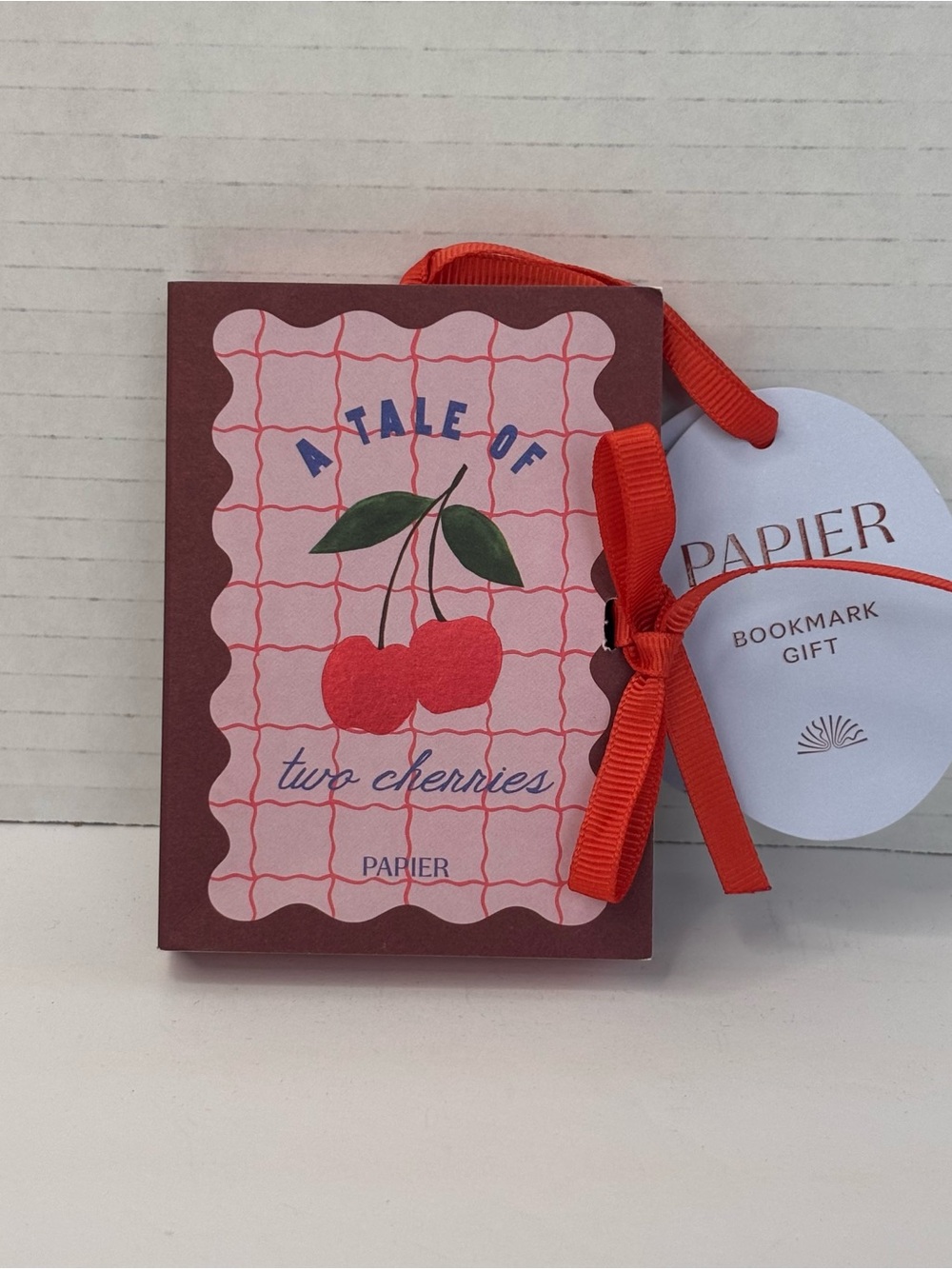 Anthropologie x Papier A Tale Of Two Cherries Mini Book Brass Bookmark Set NEW - Picture 3 of 11